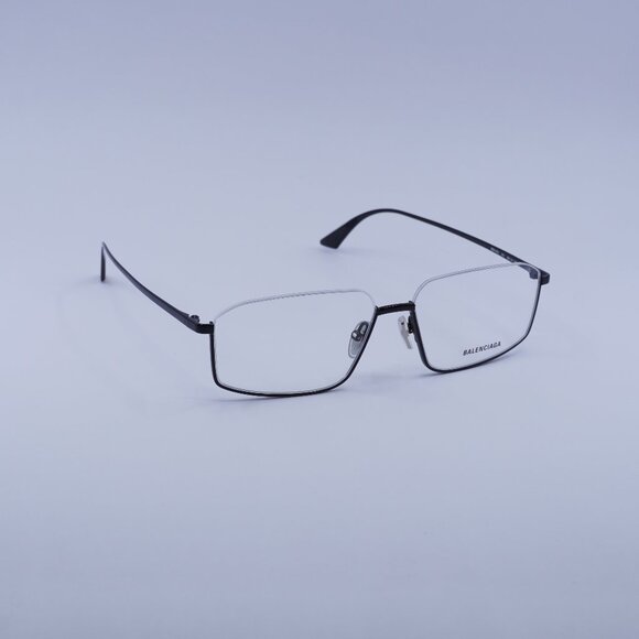 Balenciaga BB0143O 001 Eyeglasses Black 58mm Rectangle Frame - Picture 1 of 10